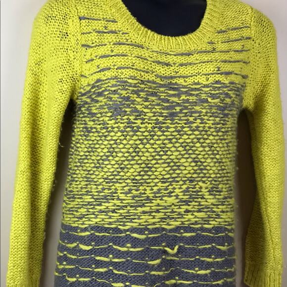 BAR III Yellow/Gray Chunky Sweater Sz Medium - Picture 4 of 6